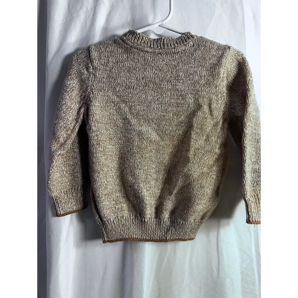 Gymboree Bear Scarf Sweater 18-24 Months Tan Marled Knit Pullover Toddler